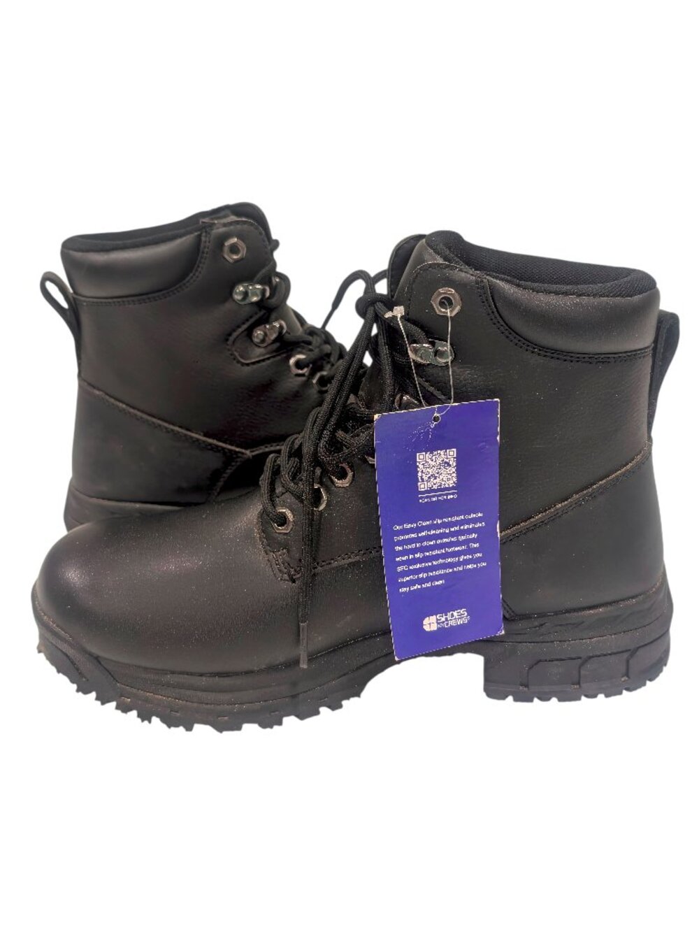 ACE Rowan Men's Size 10 Work Boots Black Leather Non-Slip EH Rated Safety